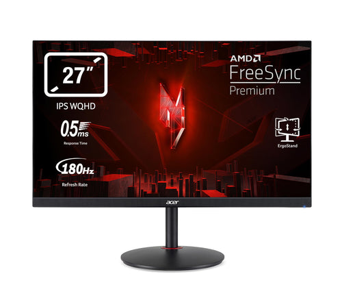 Acer Nitro XV271UM3 Gaming Monitor 27 Zoll WQHD 180Hz. Schwarzer Flachbildschirm. Ermöglicht flüssiges Gaming bei WQHD 180Hz.