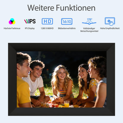 Ekasoco Frameo Digitaler Bilderrahmen 10,1 Zoll WLAN Touchscreen 32GB