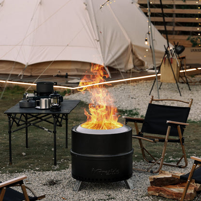 TURBRO 48.3 cm rauchfreie Outdoor Holz-Feuerstelle - Edelstahl