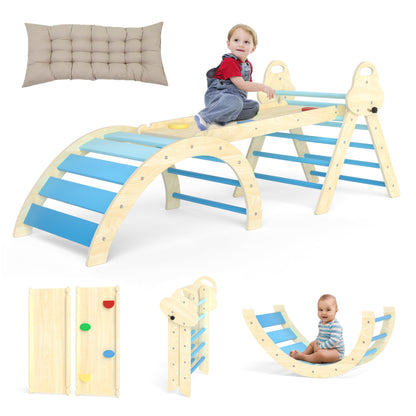 Puecrof 7-in-1 Montessori Kletterdreieck Kletterspielzeug – Blue