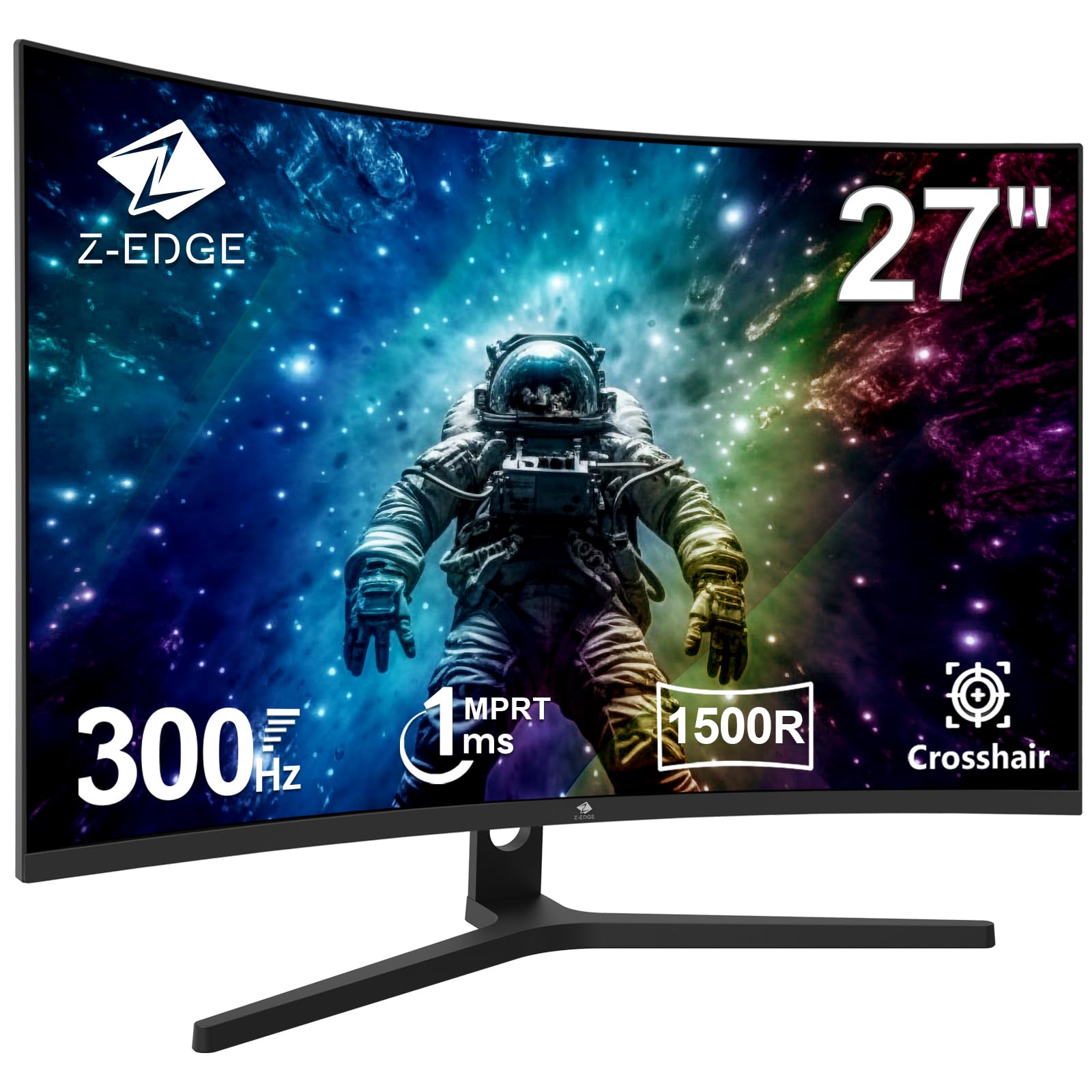Z-Edge 27 Zoll Curved Gaming Monitor - 300Hz 1ms Full HD. Gekrümmter Bildschirm für extrem schnelle Bildraten und geringe Latenz beim Gaming.