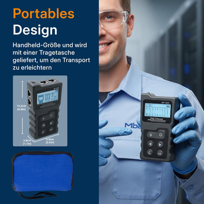 Mcbazel RJ45 Netzwerkkabeltester mit LCD-Display und PoE-Test