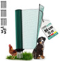 VOSS.farming Begrenzungszaun Classic ohne Strom, 15 m, 90 cm, grün, Kleintiernetz mit 9 Pfählen