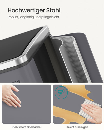 SONGMICS Mülleimer Küche 2 x 15 Liter Mülltrennsystem Softclose-Deckel