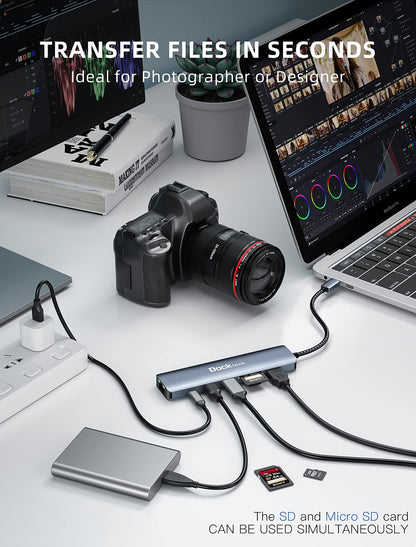 Dockteck DD0003 USB-C Hub 7-in-1 mit 4K HDMI, Ethernet und 100W PD