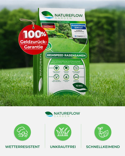 Premium Rasensamen schnellkeimend 10kg/400qm Herbst – TEST SEHR GUT