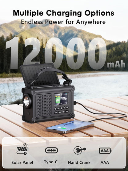 ROCAM CR1030DAB Kurbelradio DAB+/UKW, Solar-Notfallradio Bluetooth