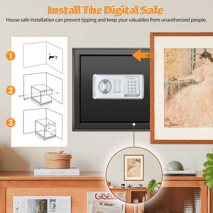 Digitaler Tresor 34L Feuerfest – Wasserdichter Heimsafe