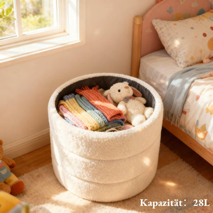 Zedelmaier Teddy Hocker mit Stauraum, rund, weiss, 120 kg belastbar