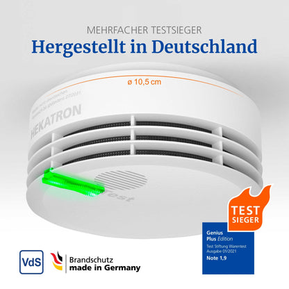 Hekatron Genius Plus Rauchmelder – Testsieger 3er Pack 10J Batterie