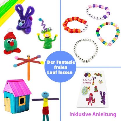 VLUINANI Bastelset Kinder 3000-teilig, Bastelkoffer Lila