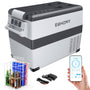 EUHOMY Kompressor Kühlbox 40L CF-45 mit App-Steuerung, 12V/24V – tragbar mit zwei Zonen und LCD-Panel