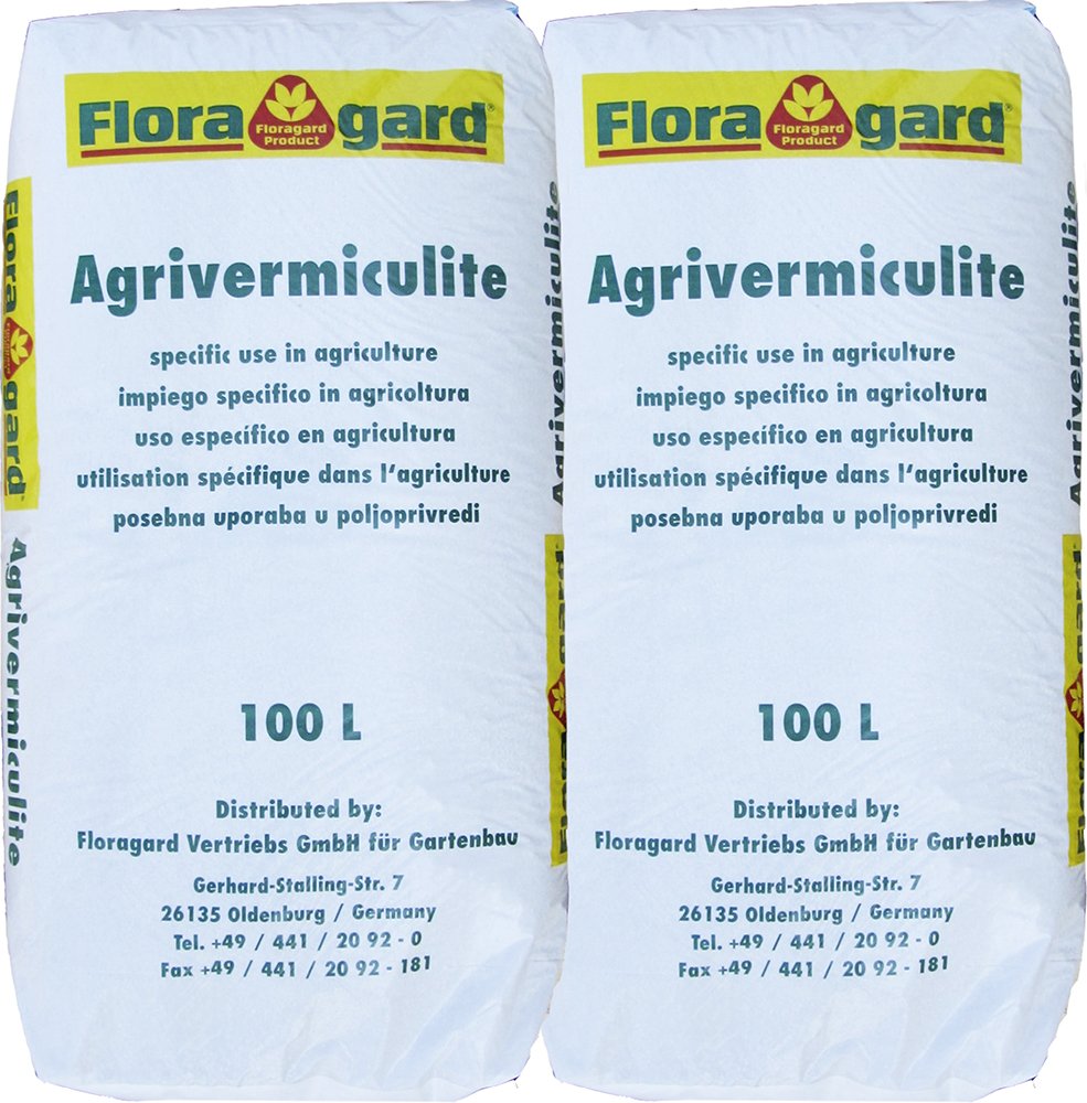 Floragard Vermiculite 200 L (2×100 L), mineralisches Substrat, 2–3 mm, helles Granulat