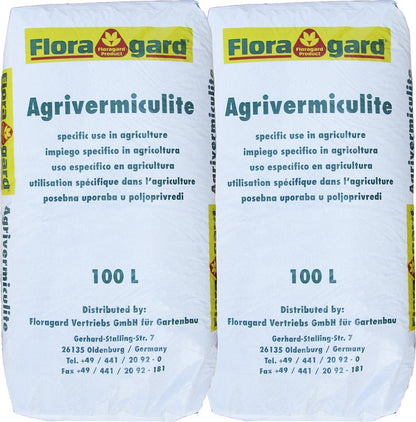 Floragard Vermiculite 200 L (2×100 L), mineralisches Substrat, 2–3 mm, helles Granulat
