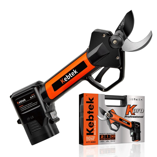 Kebtek Professionelle Akku Gartenschere 16.8V 30mm. Robuste Akku-Schere zum präzisen Schneiden von Ästen bis 30mm Durchmesser.