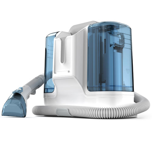 Rivenara Polsterreiniger Waschsauger Teppichreiniger - 450W. Kompakt, blau-grau. Reinigt Polster und Teppiche per Sprühextraktion.