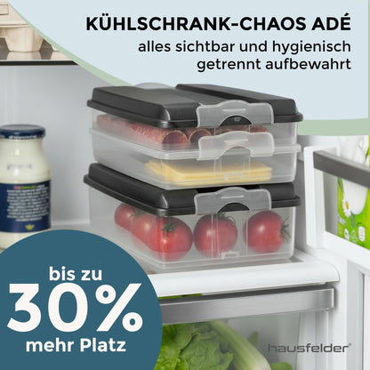 Hausfelder Aufschnittboxen Set für Kühlschrank, 20-teilig, stapelbar