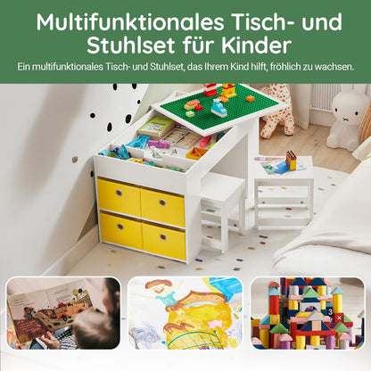 SoBuy Kindersitzgruppe KMB75-W mit Stauraum – Weiss