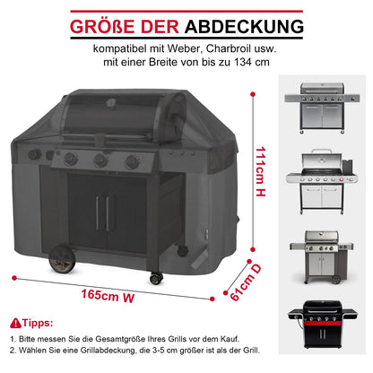 Unicook Grillabdeckung wetterfest 165 cm für Weber Genesis 400 Serie