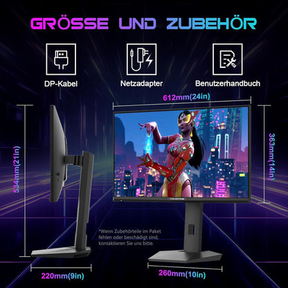 Minifire MFG27F6Q Pro Gaming Monitor 27 Zoll QHD 300Hz Fast-IPS