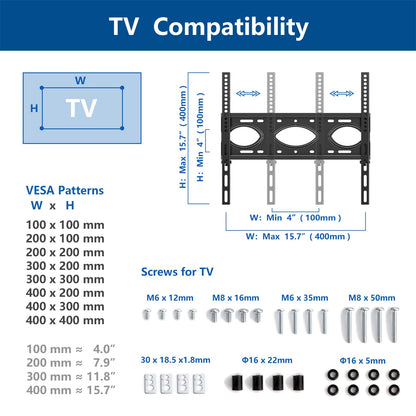 RFIVER TV Ständer Rollbar 27-70" - TV Wagen mit Rollen