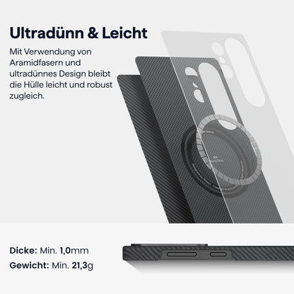 pitaka Samsung Galaxy S25 Ultra Aramid Hülle - Schwarz/Grau