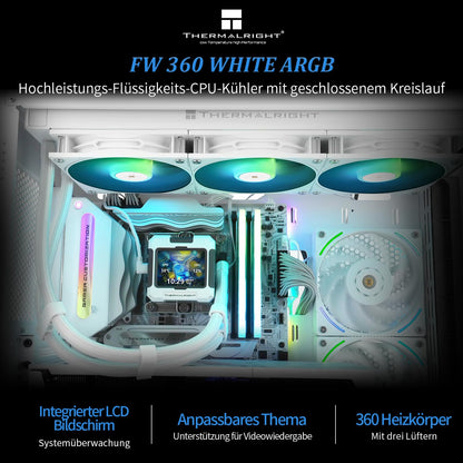 Thermalright FW 360 ARGB CPU-Wasserkühlung - Weiss LCD