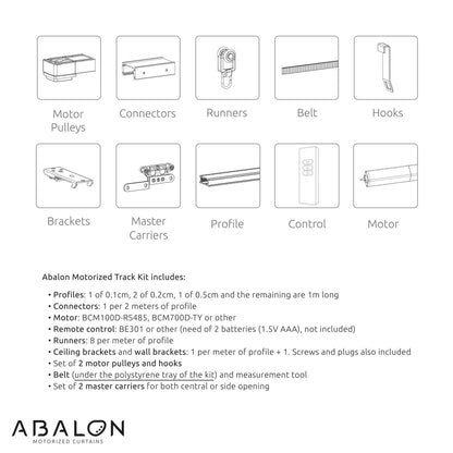 ABALON Motorisierte Vorhangschiene – Fernbedienung, Ohne WiFi, 1-8m
