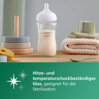 Philips AVENT Natural Response Glas Babyflaschen Geschenkset Neugeborene