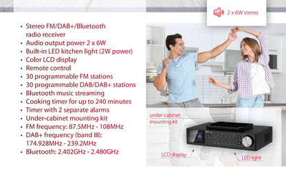 Regent Cucina 200 Küchenradio DAB+ FM Bluetooth Weiss