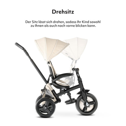 Deryan Explorer Kinderdreirad mit Schubstange und Verdeck, Creme