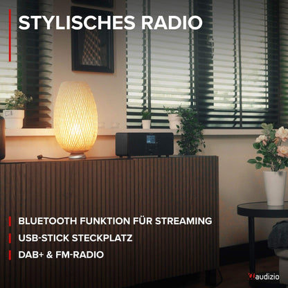 Audizio Genua DAB+ Digitalradio Bluetooth stereo – schwarz