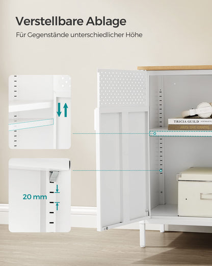 SONGMICS Metallschrank LSC102W57, Aufbewahrungsschrank mit Doppeltür