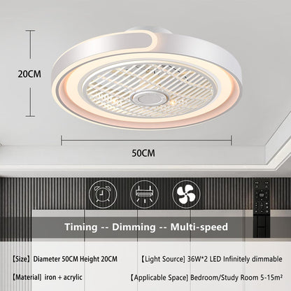 ASJK Deckenleuchte Ventilator App & Fernbedienung - Weiss
