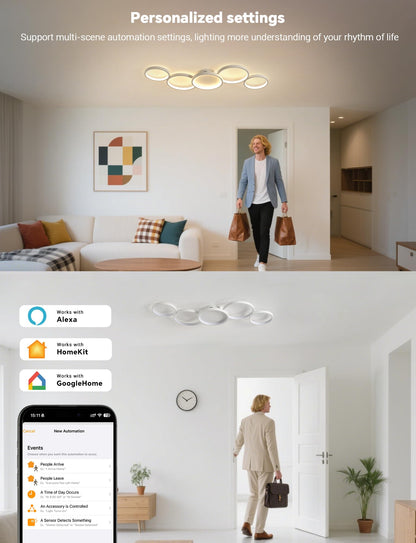 BAYHT LED Deckenleuchte Matter Fernbedienung - 100cm Weiss