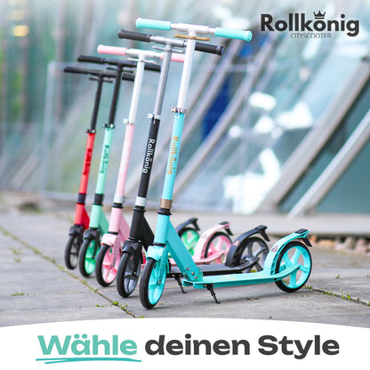 Rollkönig Kinderroller, faltbarer Cityroller mit grossen Rädern