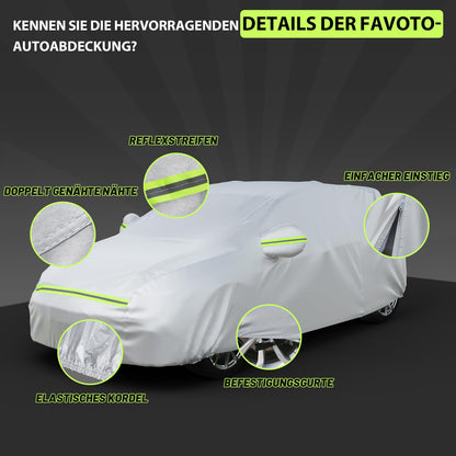 Favoto Autoabdeckung Vollgarage wasserdicht für Schrägheck 400-435 cm