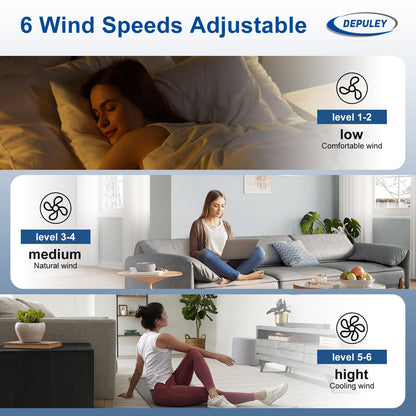 Depuley Leise Deckenventilator LED Aussen 132cm Braun App