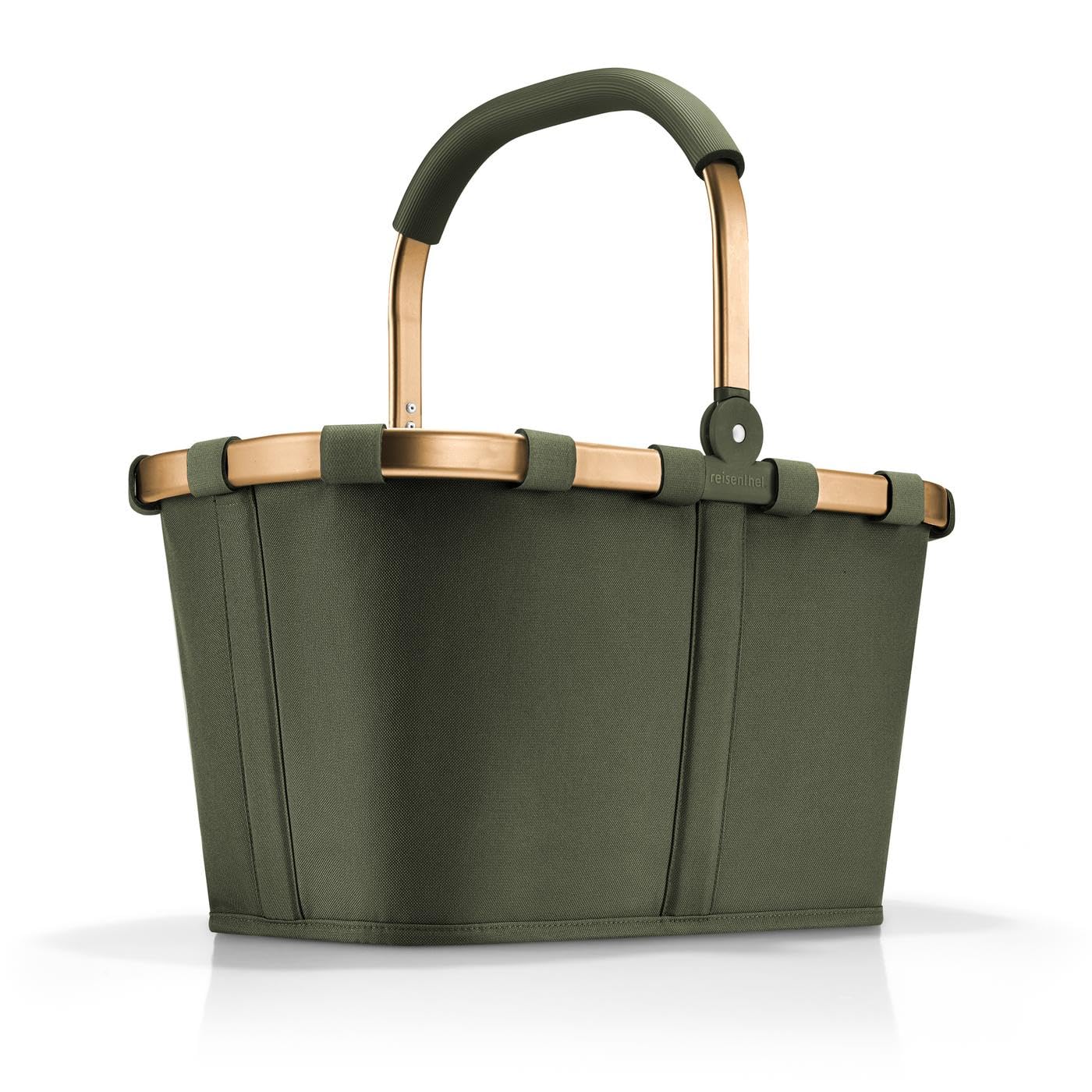 reisenthel carrybag forest gold Einkaufskorb mit Aluminiumrahmen und umklappbarem Tragegriff