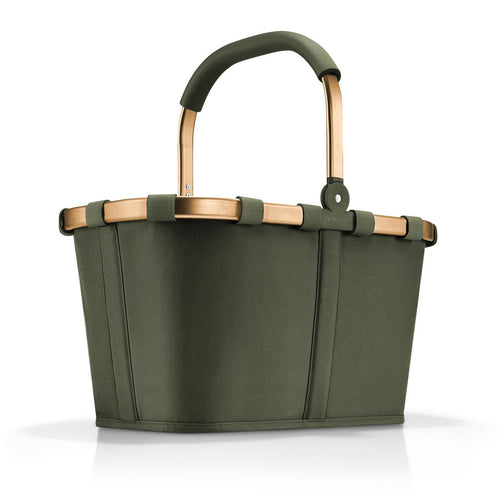 reisenthel carrybag forest gold Einkaufskorb mit Aluminiumrahmen und umklappbarem Tragegriff