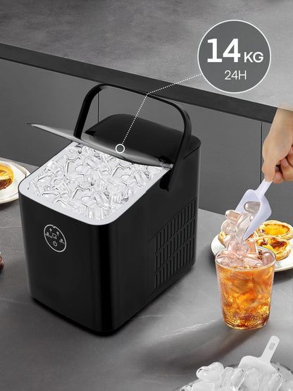FOHERE Eiswürfelmaschine 14kg – Bullet Ice, Selbstreinigend