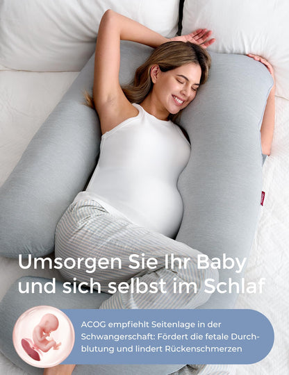 Momcozy Schwangerschaftskissen U-förmig mit Kühleffekt 145cm