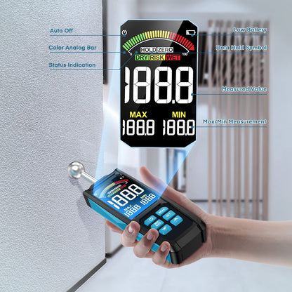 DURFICST Feuchtemesser – 3 Zoll HD Farbdisplay, 20-40 mm Analyse