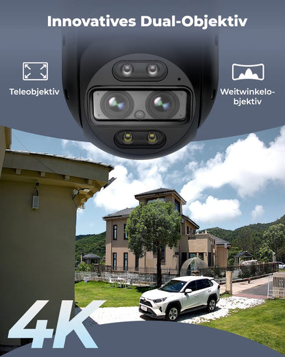 Reolink TrackMix WiFi 4K 8MP Wi-Fi 6 PTZ Dual-Objektiv Aussenkamera