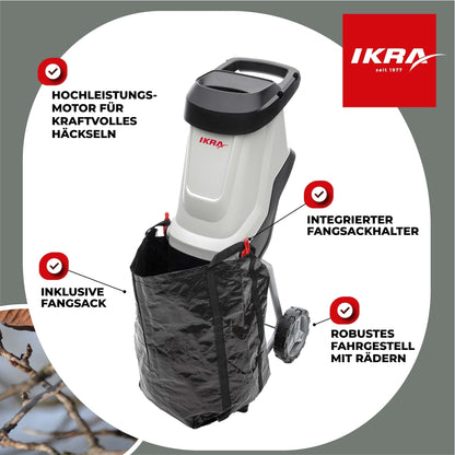 IKRA Elektro-Messerhäcksler IMH 2800 mit 45 l Fangsack, 2800 W