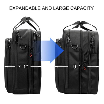 KROSER Laptoptasche 18 Zoll, erweiterbar, wasserabweisend, schwarz
