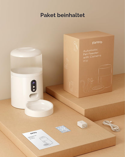 Faroro PF22 Futterautomat Katze mit 3MP Kamera, WiFi, 4L