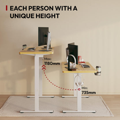 SANODESK 110x54 Höhenverstellbarer Schreibtisch - Ahorn