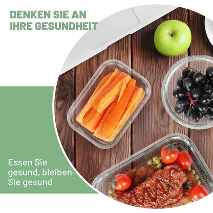 Skroam Glasbehälter Set mit Deckel, 24-teilig, BPA-frei