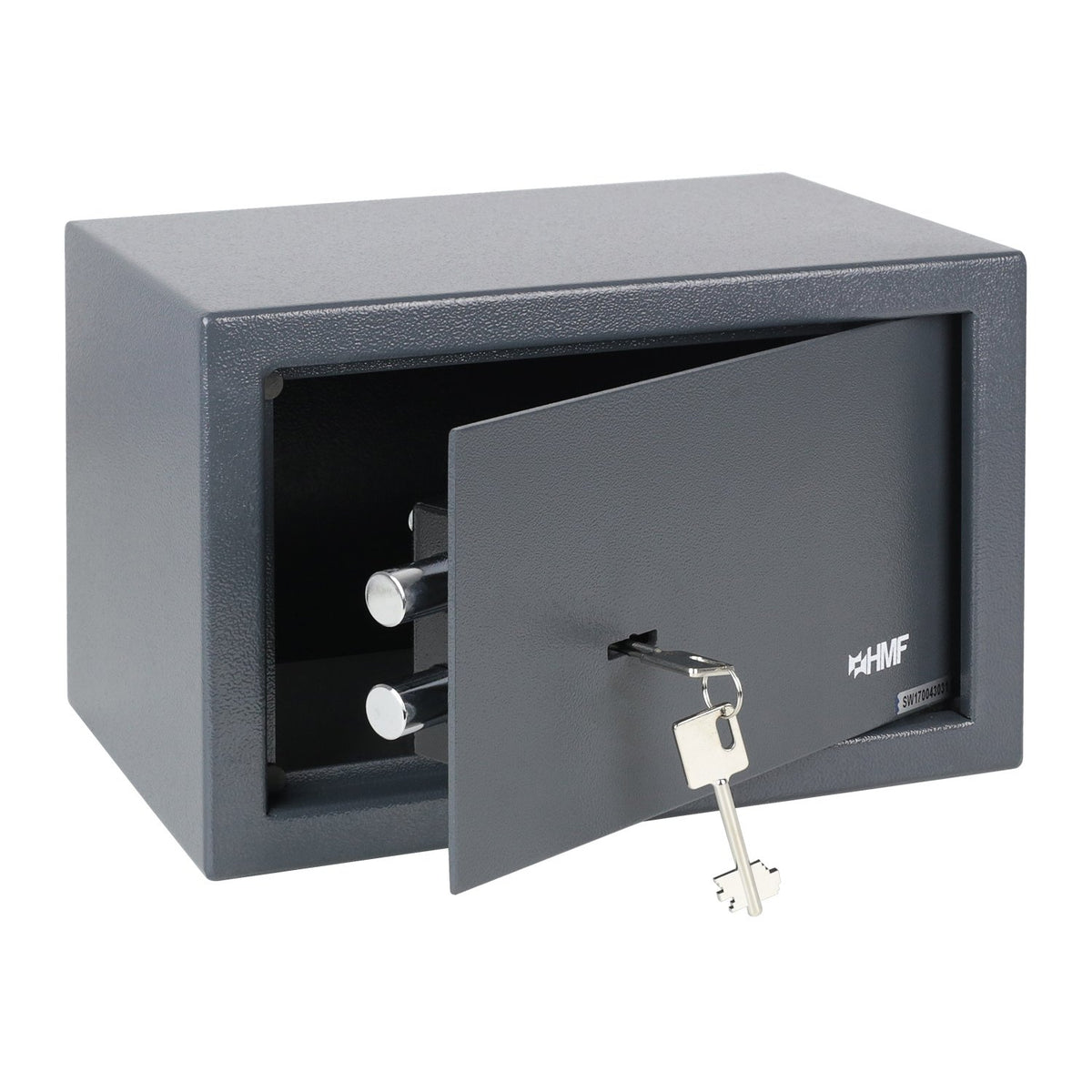 HMF Möbeltresor 49200-11, Safe mit Schlüssel, Stahl, Anthrazit, kompakter pulverbeschichteter Korpus